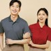 평화 NT19 쿨 솔리드 소매 삼봉 카라 티셔츠 (반팔)